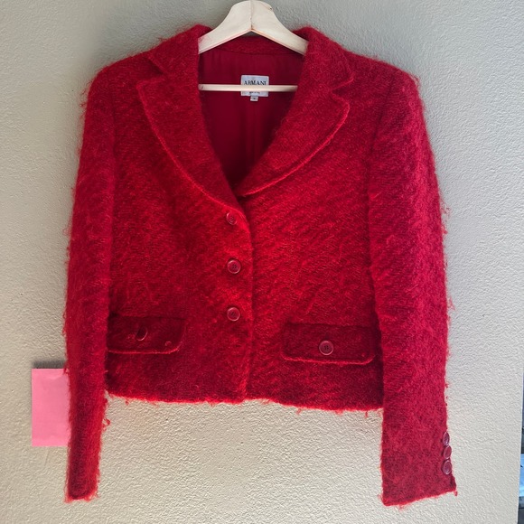 Armani Collezioni red bouncle Antinea blazer - Picture 1 of 9